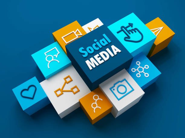 istockphoto-1346575545-612×612 (1) Perspective view of 3D render of SOCIAL MEDIA business concept with symbols on colorful cubes